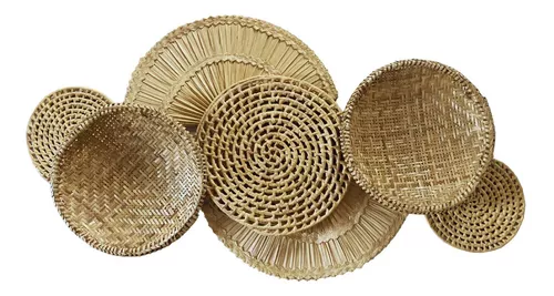 Brazilian Indigenous Decoration of Straw Sieves for Wall