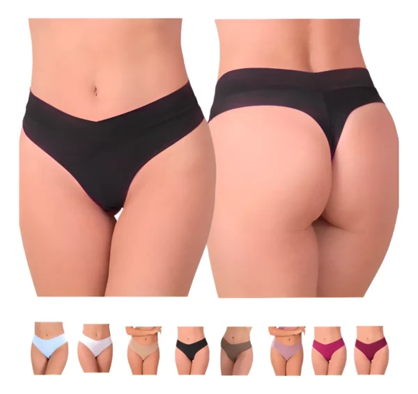 Brazilian Lucky Thong Set - Pack of 10 Seamless, Comfortable, and Invisible Panties