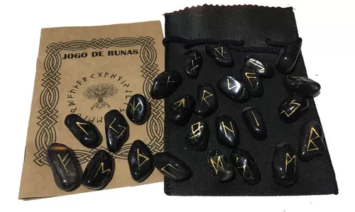 Nordic Celtic Futhark Rune Set in Onyx