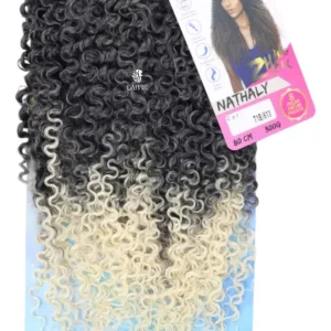 Bio Protein Nathaly Curly Hair 80 Cm 320 Gr Crochet Color Grayish Black with Platinum Californian T1B 613