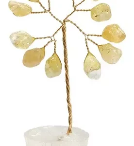 Citrine Stone Tree Base Crystals 7cm - Prosperity