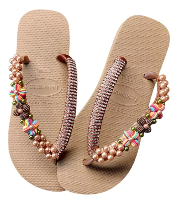 Golden Pearl Decorated Havaianas - Elegance for Your Feet - Image 2