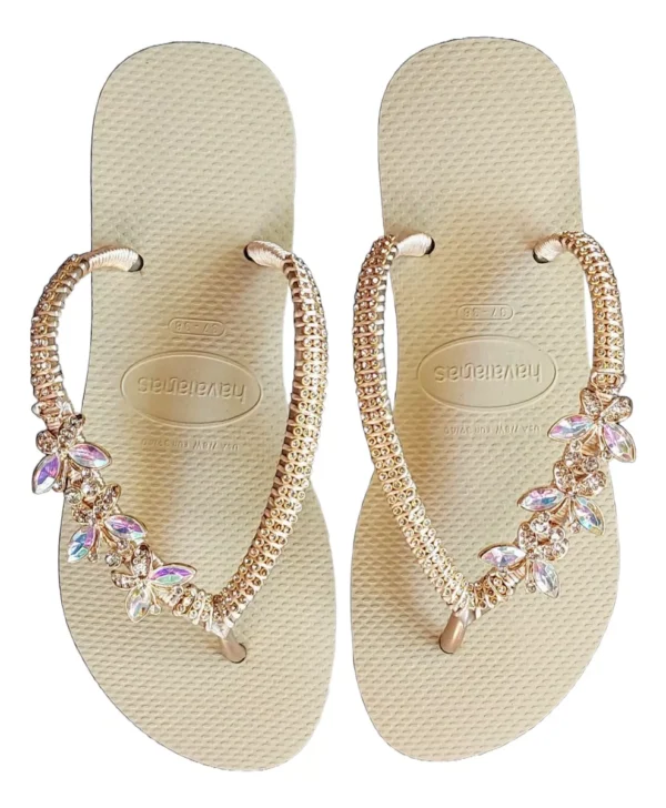 Havaianas Decorated with Butterfly and Rhinestones - Image 3