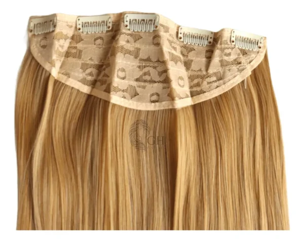 Organic Fiber Honey Blonde & Platinum Mixed Straight Tic Tac Hair Extension 150g - Image 4