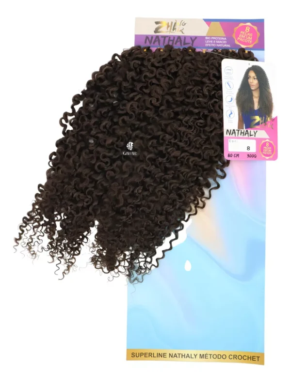 Nathaly Bio Protein Curly Hair 80Cm 320Gr Crochet – Chocolate Color 8 - Image 2