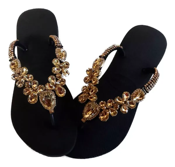 Havaianas Slim Black Decorated with Rhinestones - Image 4