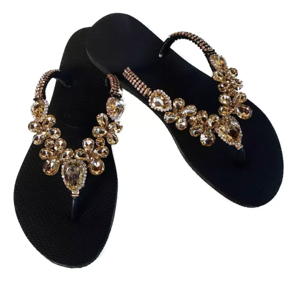 Havaianas Slim Black Decorated with Rhinestones - Image 5