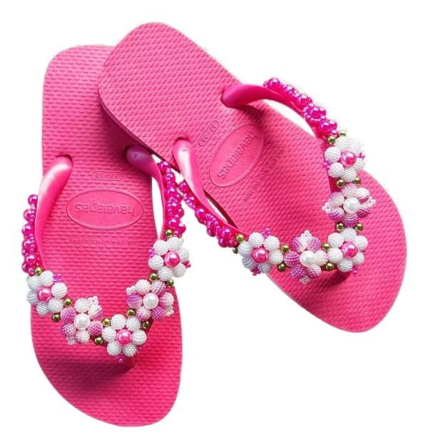 Decorated Havaianas Featuring Stunning Cracked Pearls - Image 3