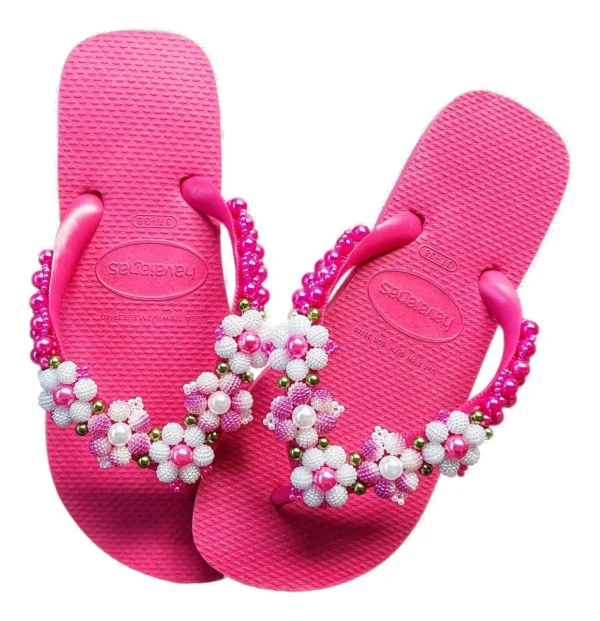 Decorated Havaianas Featuring Stunning Cracked Pearls - Image 2