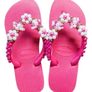 Decorated Havaianas Featuring Stunning Cracked Pearls