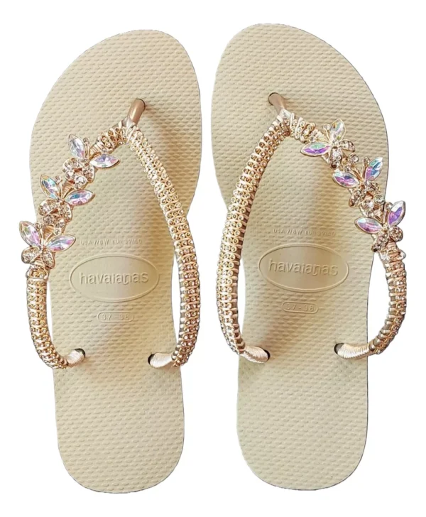 Havaianas Decorated with Butterfly and Rhinestones