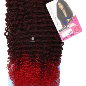 Nathaly Afro Curly Bio Vegetal Fiber Hair 80 cm Color Black with Californian Red T1B