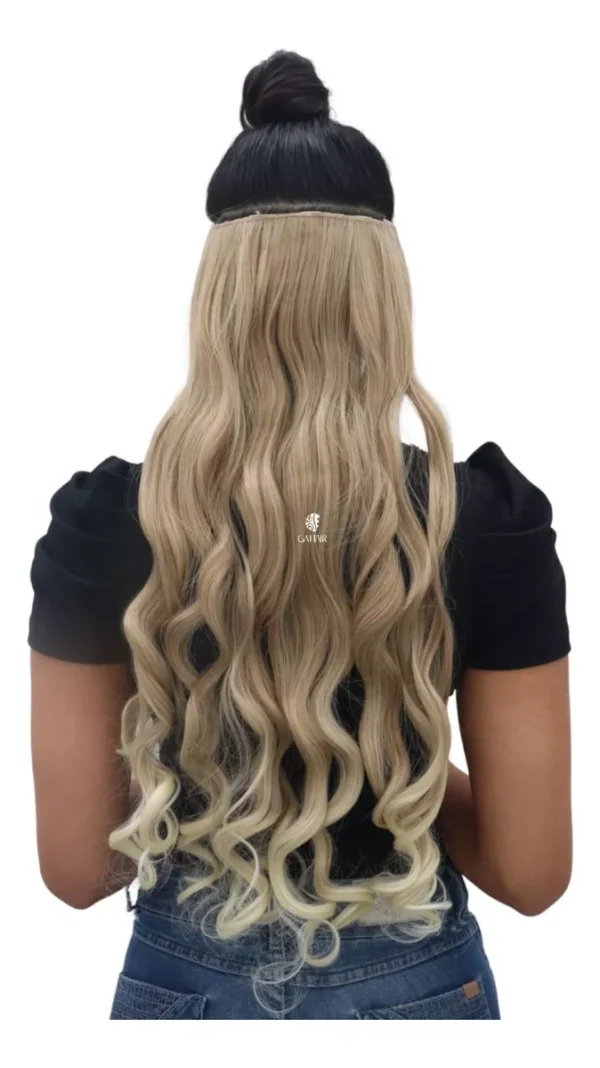 Tic Tac Hair Extension For Mega Hair Organic Fiber 150gr Wavy Color Blonde With Platinum Californian 28t613