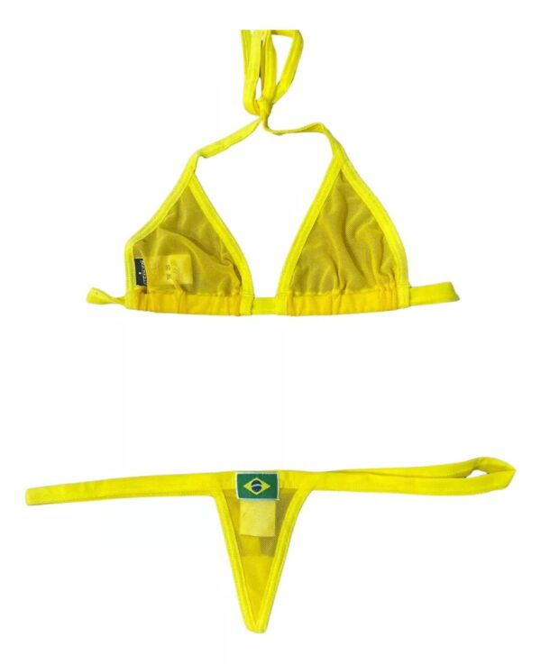 Brazilian Non-Padded Set With Triangle Bra And Mini G-String - Image 3